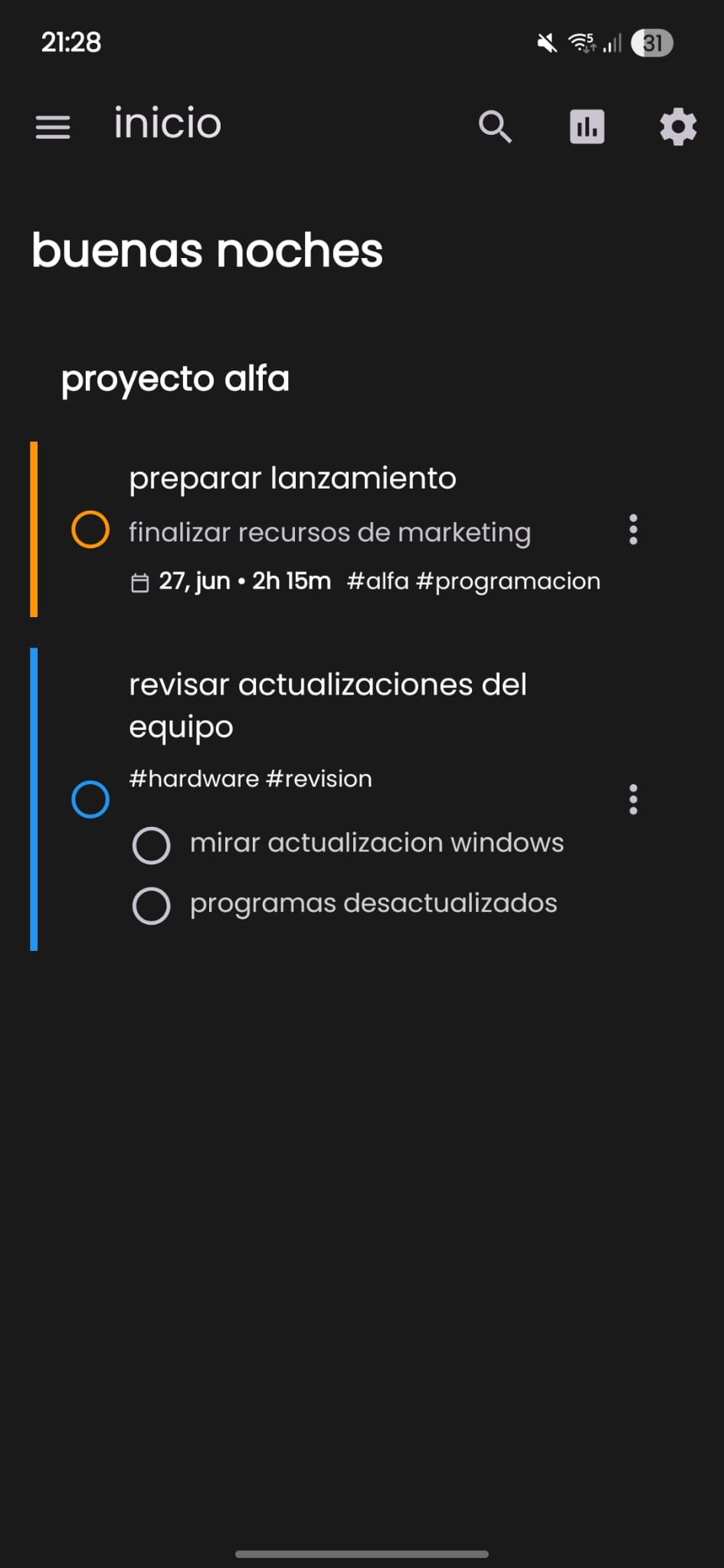 polar. home screen